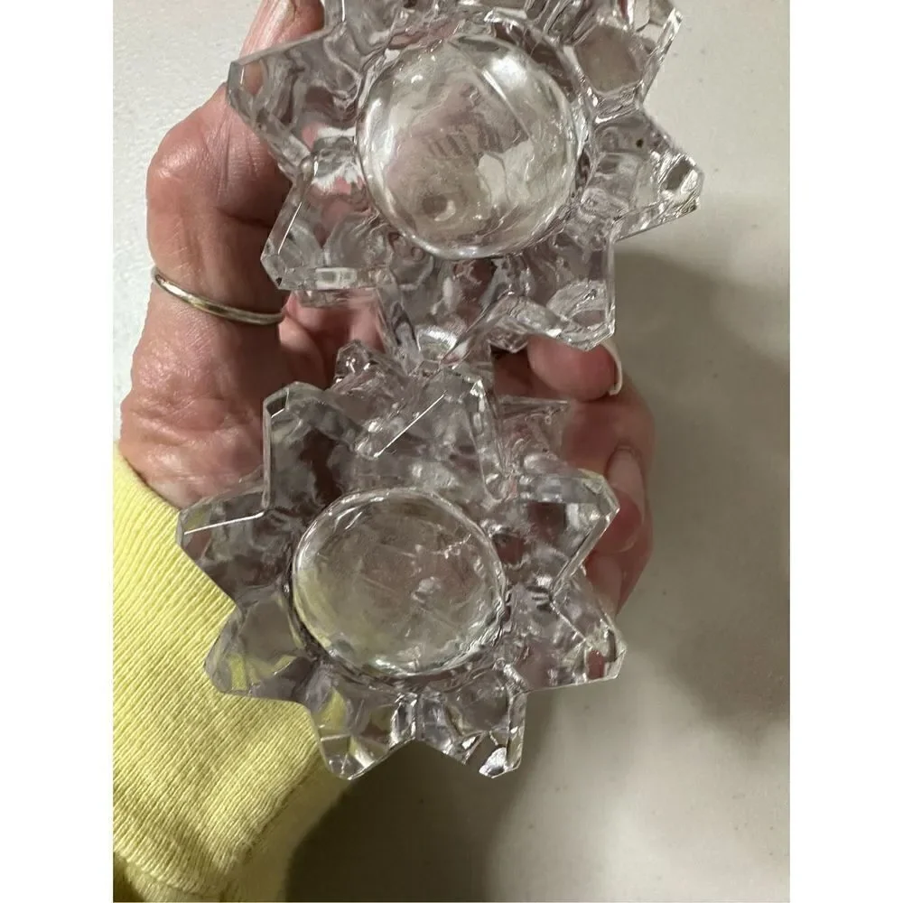 Vintage Crystal Glass Style Salt & Pepper Shakers Set